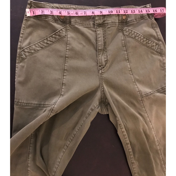 Anthropologie Pilcro Women's The Demilune Boot Utility Flare Green Pants - 31 - Picture 10 of 15